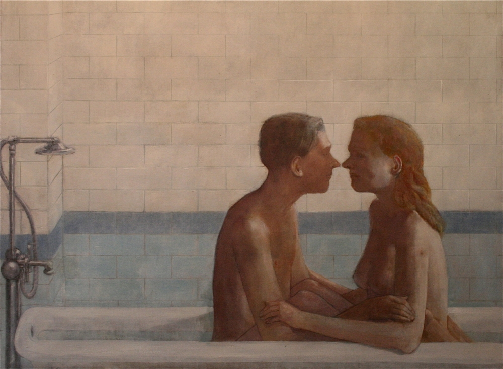 But With Whom Can You Sit In Water, 41" x 46", Oil On Canvas