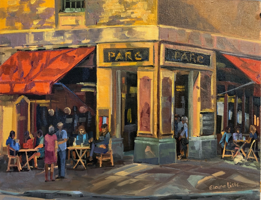 Tea Time At Parc, 11&quot; x 14&quot;, Oil On Board