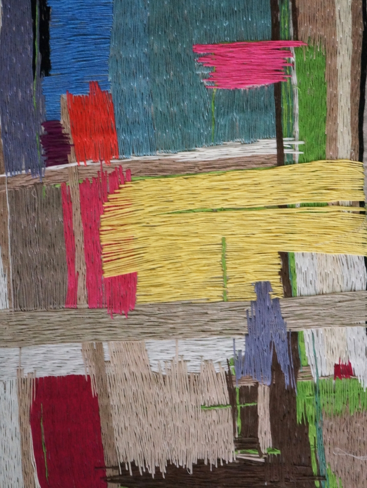 Untitled Color Composition 1, 14&quot; x 20&quot;, Thread On Canvas