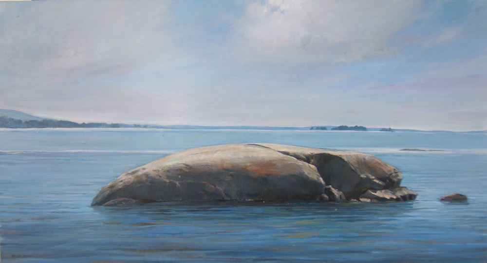 Whale Rock, 16" x 30", Oil On Canvas