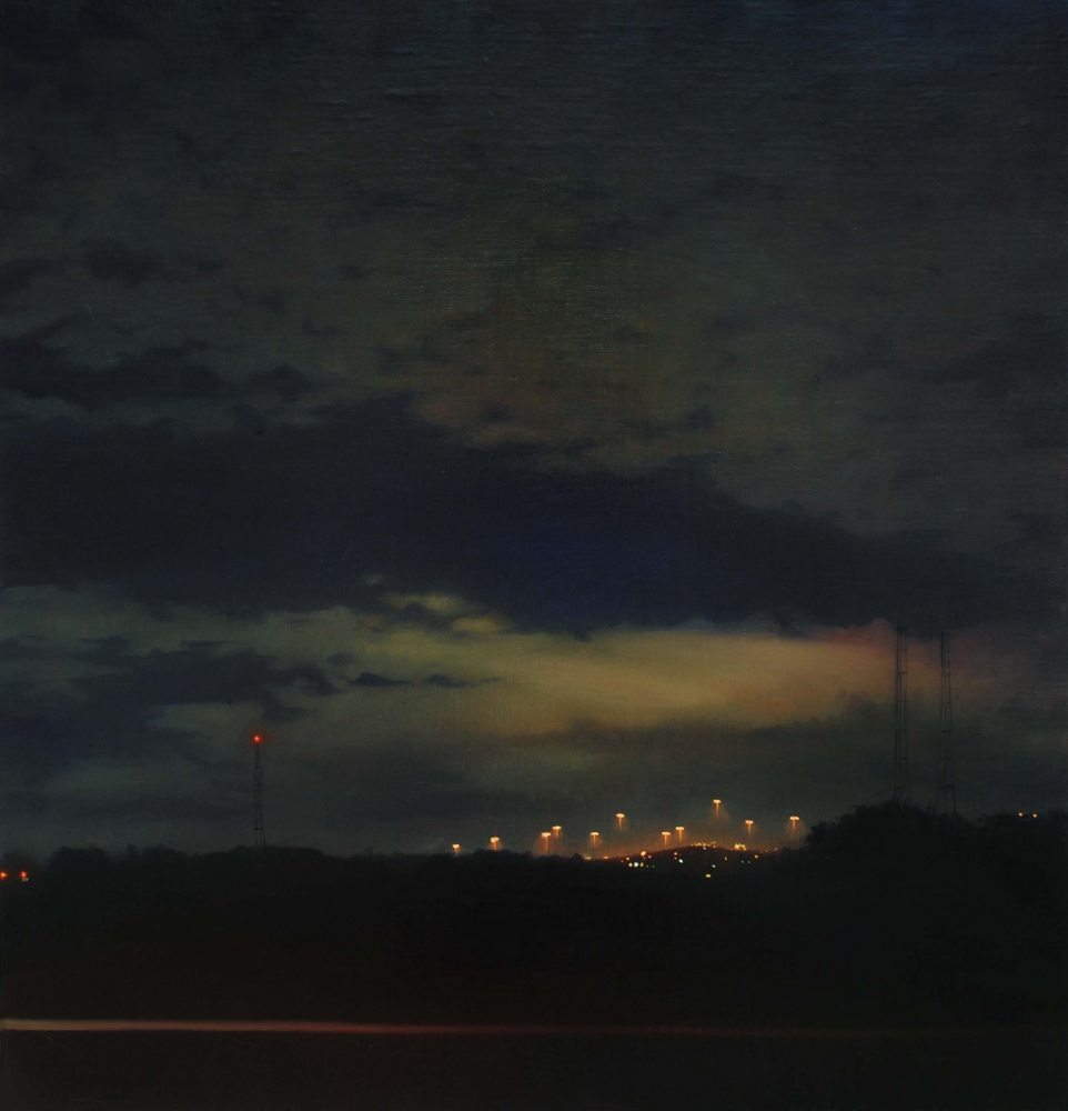 Nighttime Drive  24" x 24"  Oil On Linen-Mounted Panel