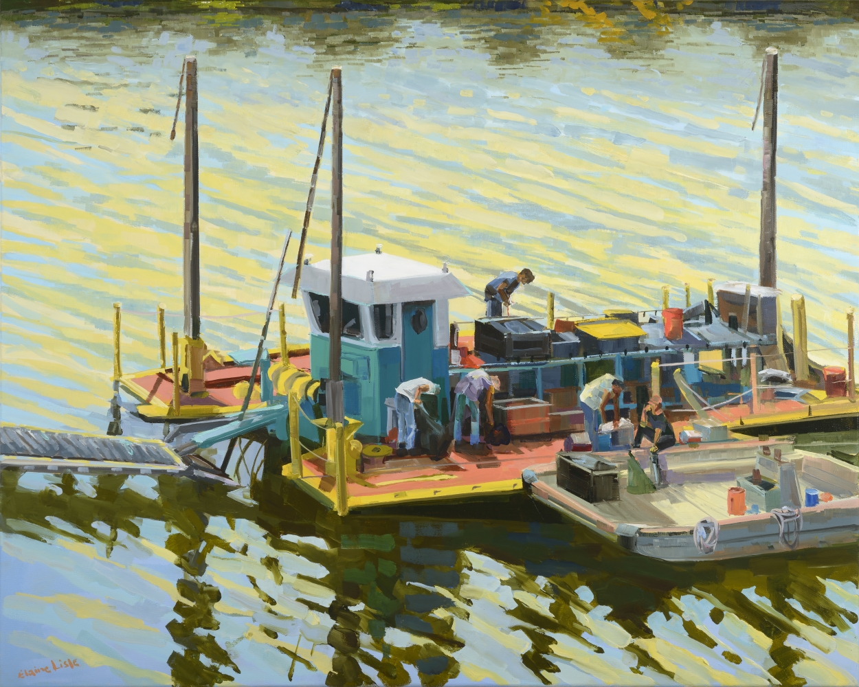 Dredger In The Schuylkill  24" x 30"  Oil On Canvas