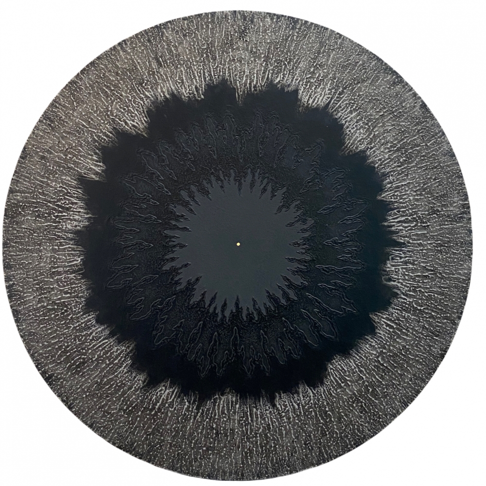 ATMAN - 6  24" Diameter  Abraded Acrylic And 23K Gold On Archival, Cradled Wood Panel
