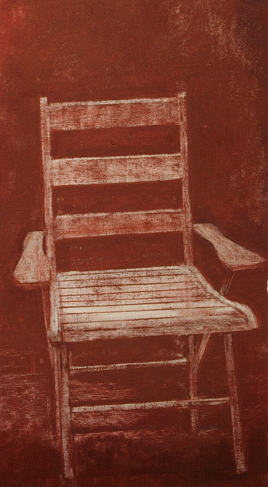 Red Chair  22" x 14"  Oil On Canvas