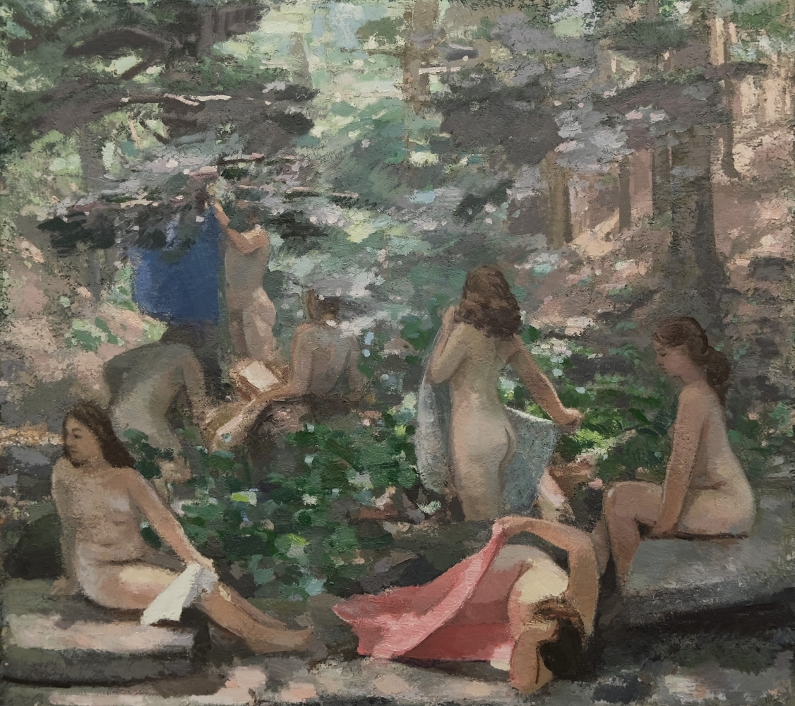 Bathers In The Glen, 64&quot; x 72&quot;