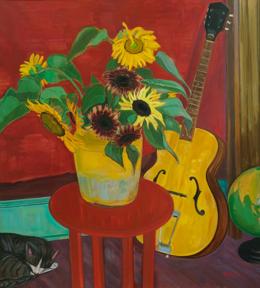 Sunflowers And Guitar, 40&quot; x 34&quot;