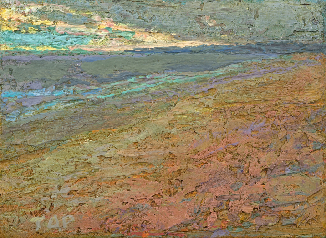 Thomas Paquette, Sweep Of Beach 2.63" x 3.69"  Oil/Linen/Birch Ply