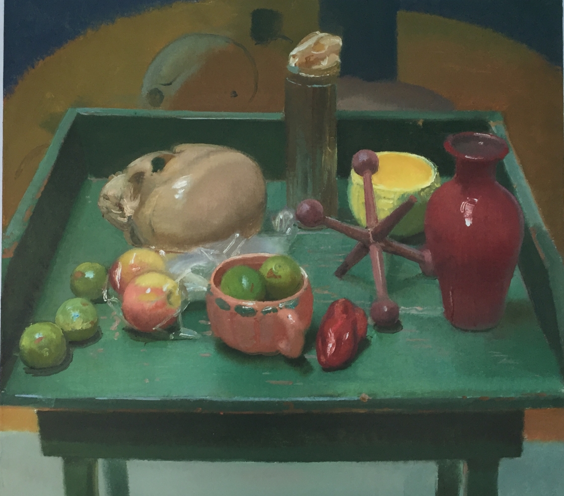 Scott Noel,&nbsp;Green Table With Limes, 30&quot; x 35&quot;