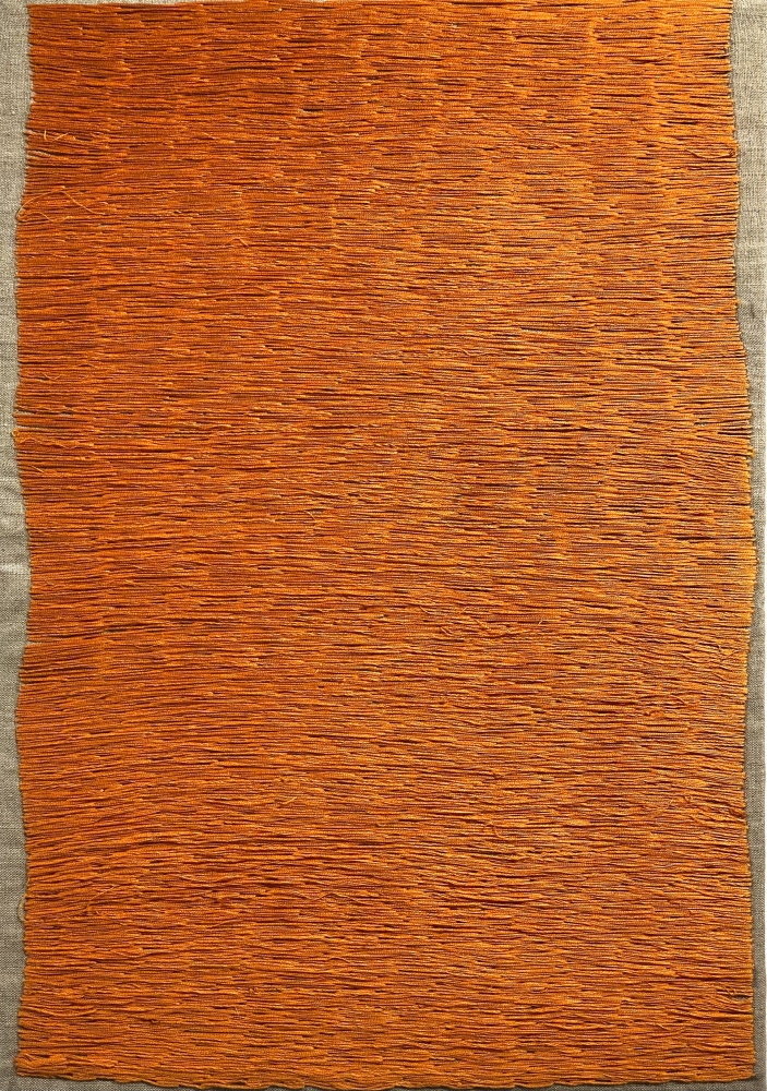 Color Composition Orange  20" x 14"  Thread On Canvas