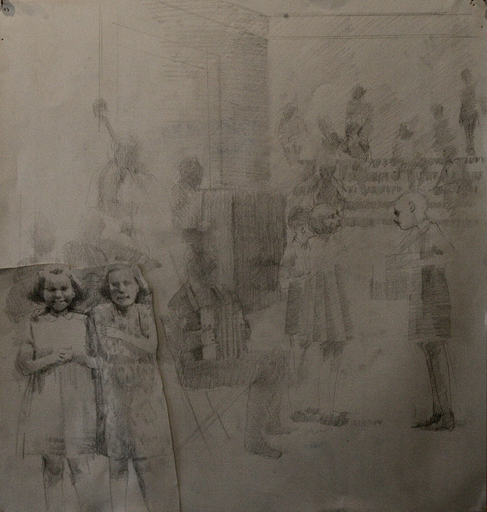 Rehearsal V Study #1  20" x 20"  Pencil On Paper