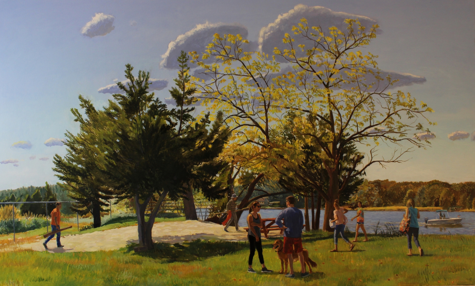 Picnic At The Water&#039;s Edge, 36&quot; x 60&quot;