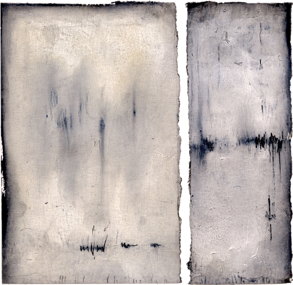 Two Eternities (Diptych)  6" x 6.5"  Graphite And Wax On Paper