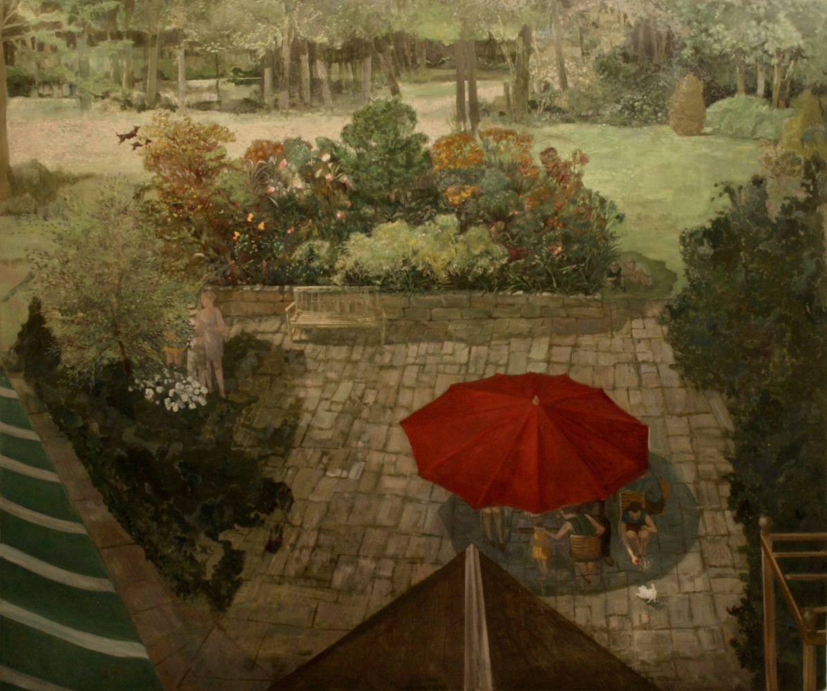 Side Yard With Umbrella, 74&quot; x 88&quot;