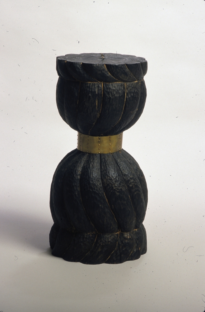 Tassel  18" x 8.5" 8.5"  Carbonized Ailanthus, Brass Nails With Plexiglas Top