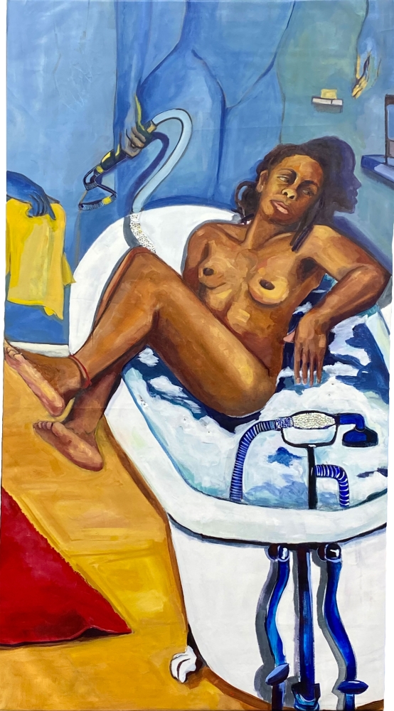 Dara Haskins,&nbsp;Hot Water And Lavender, 58&quot; x 32&quot;