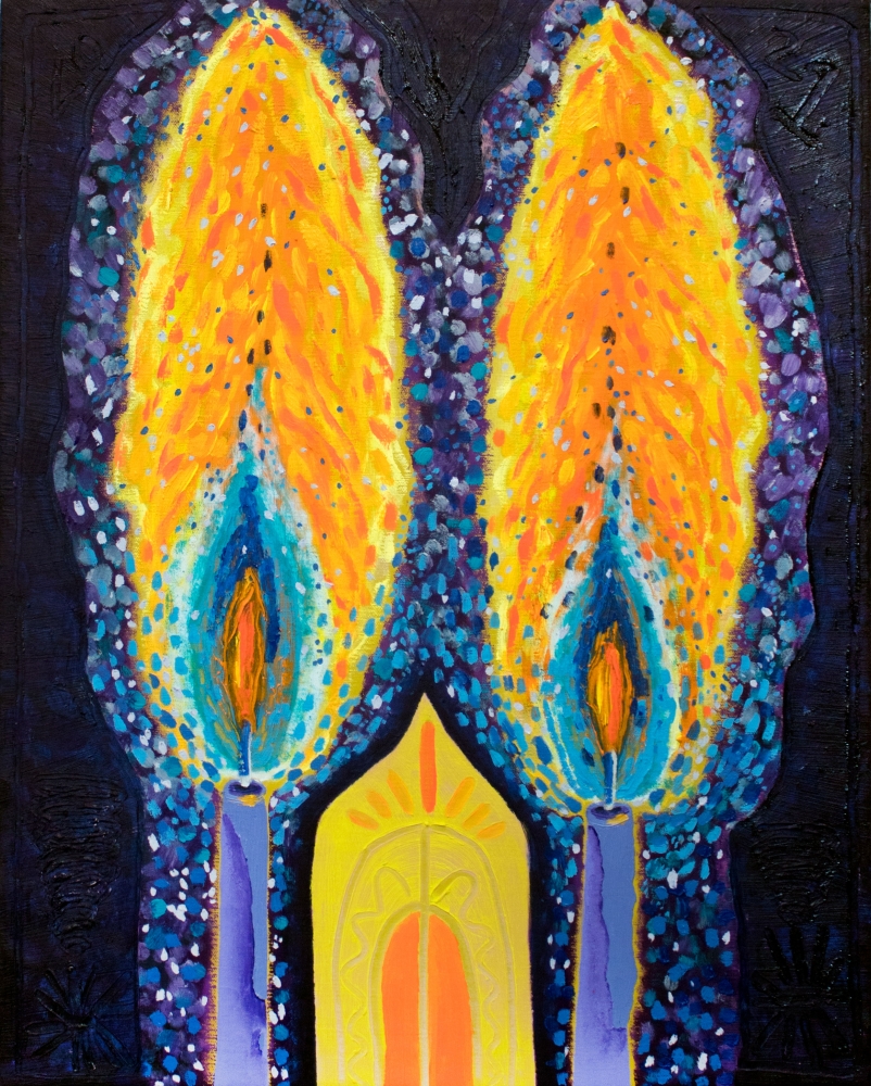 Cathedral Of Twin Flames  20" x 16"  Oil On Canvas Over Panel