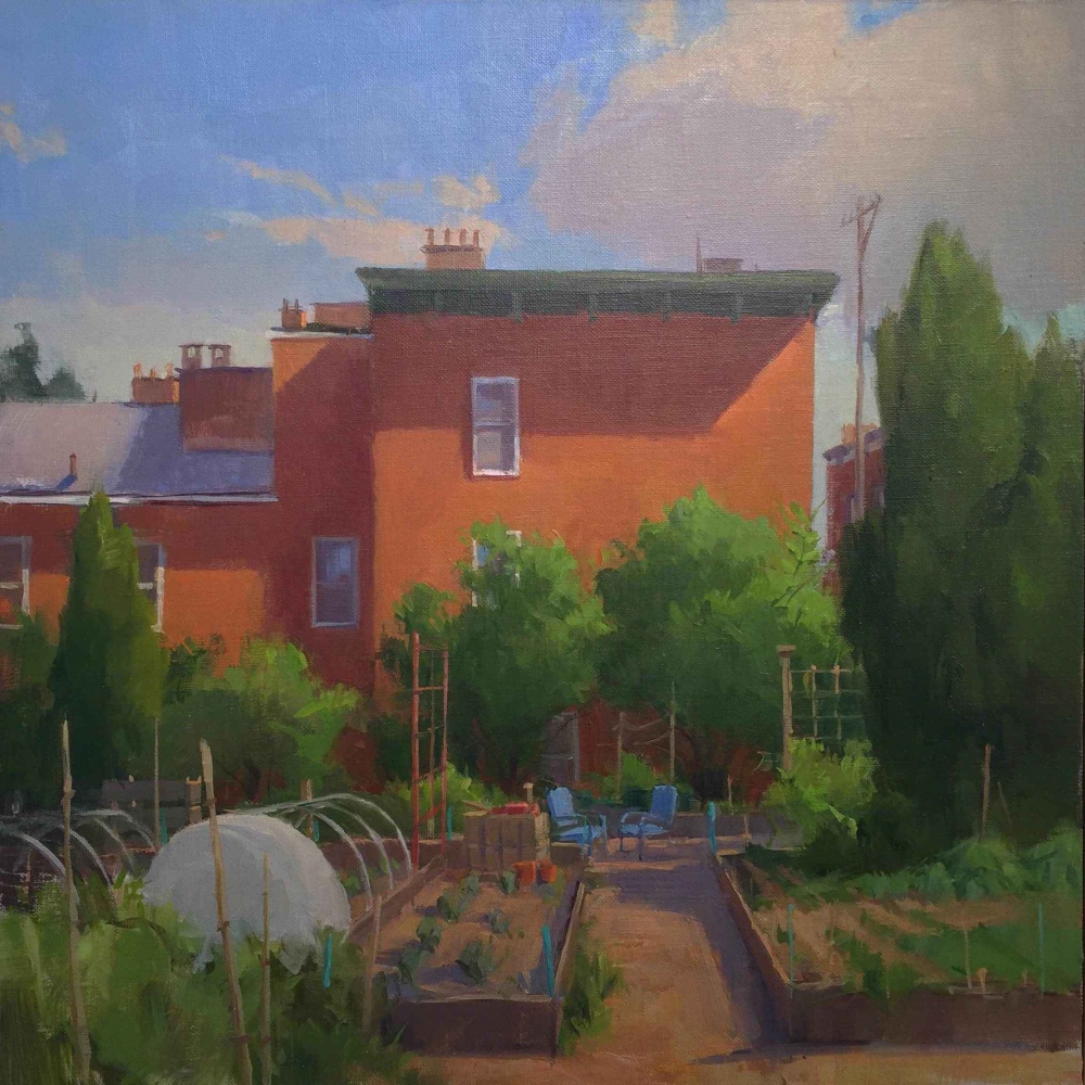 Jeffrey Reed, Spring Garden East 16" x 16"  Oil On Canvas