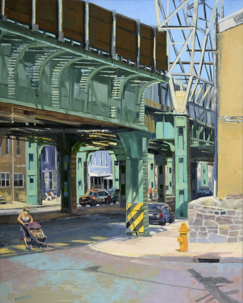 Under The Elevated  30" x 24"  Oil On Canvas