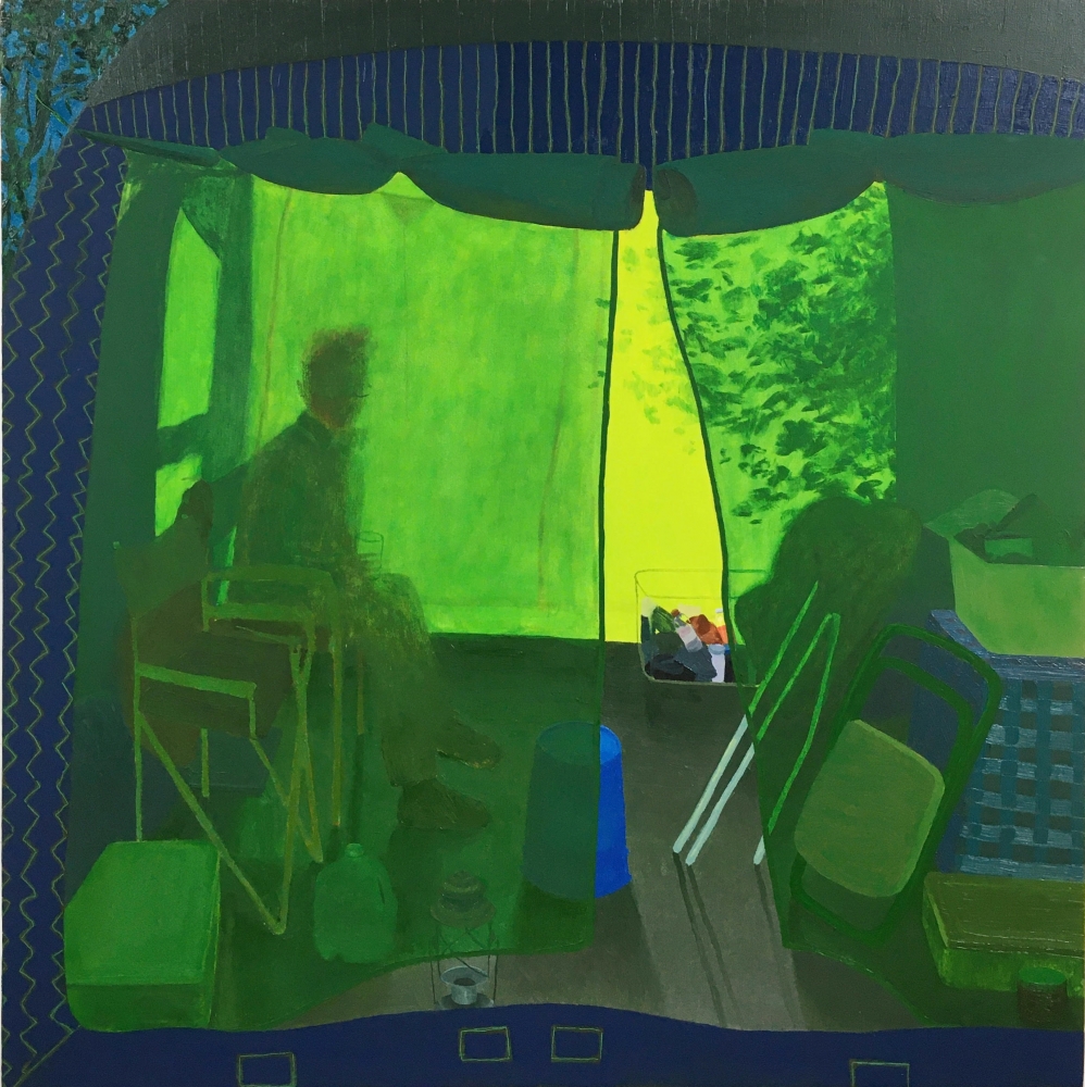 Camping With Henry, 28&quot; x 28&quot;