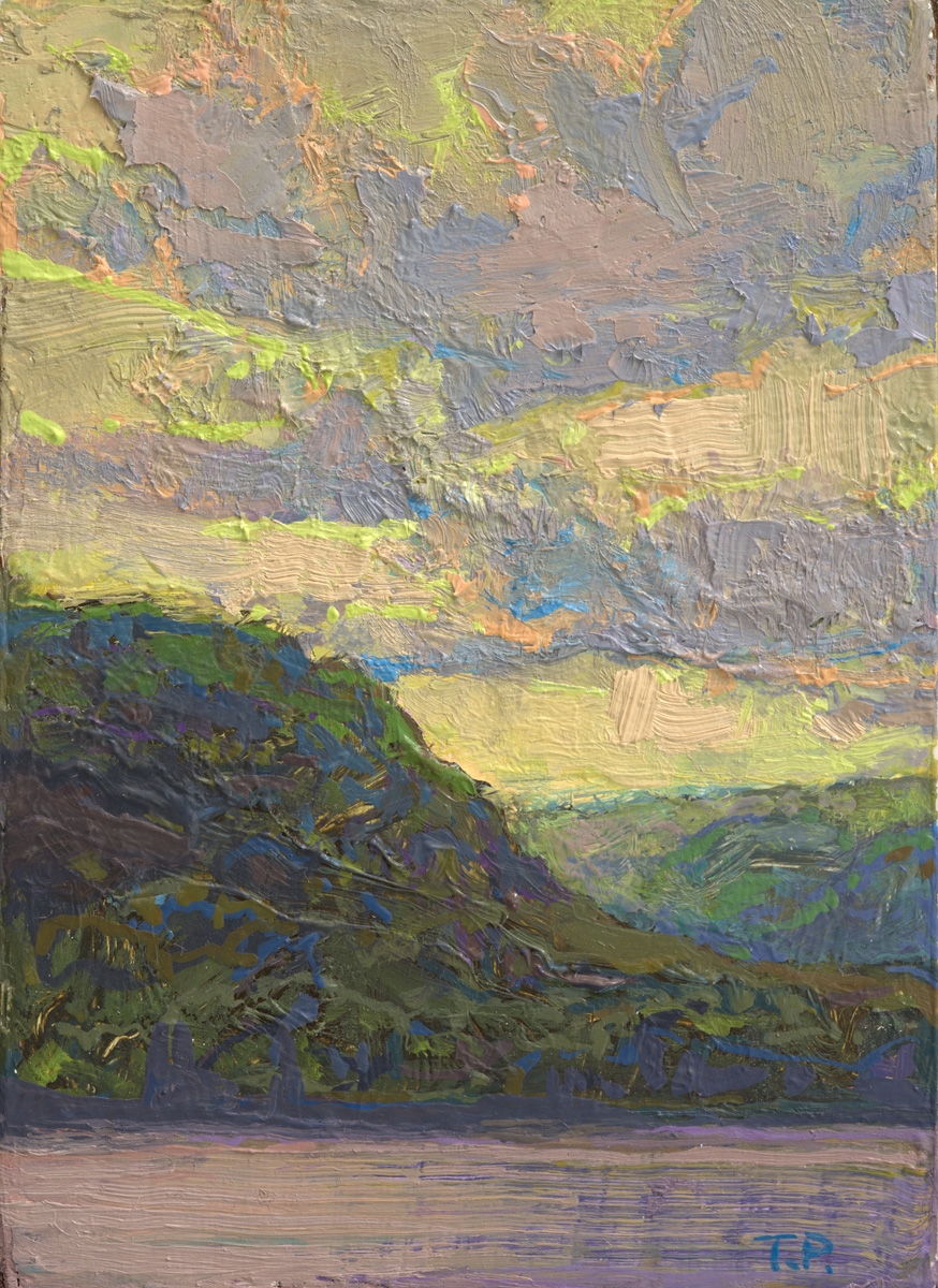 Clouds So Inclined (Study), 3.38&quot; x 2.68&quot;, Oil/Luan Panel