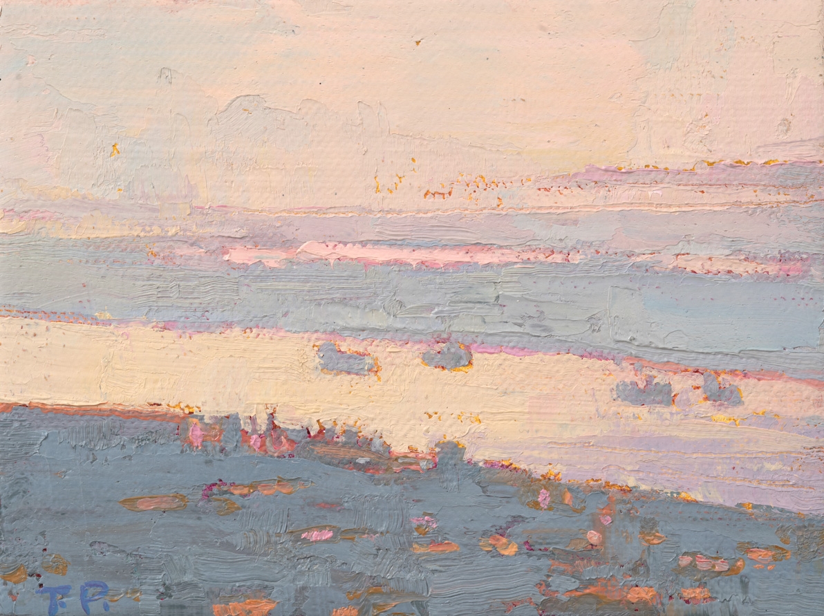 Shipping Lanes, New Orleans, 3.38&quot; x 4.5&quot;, Oil/Linen Mounted On Birch Panel