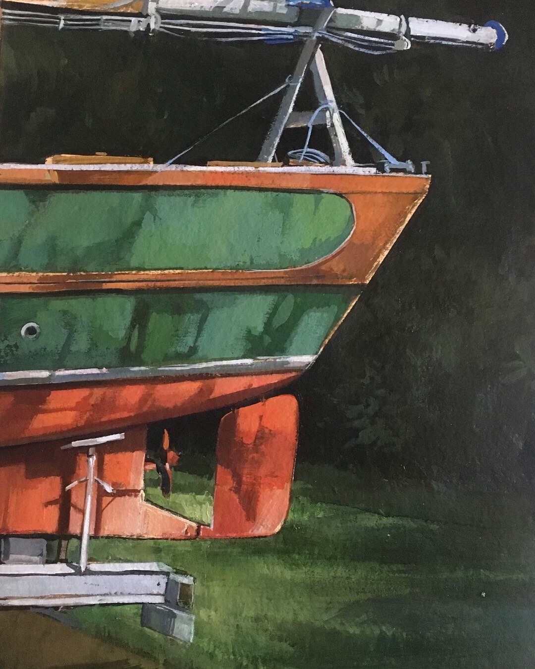 Boat, 22&quot; x 15&quot;, Oil On Panel