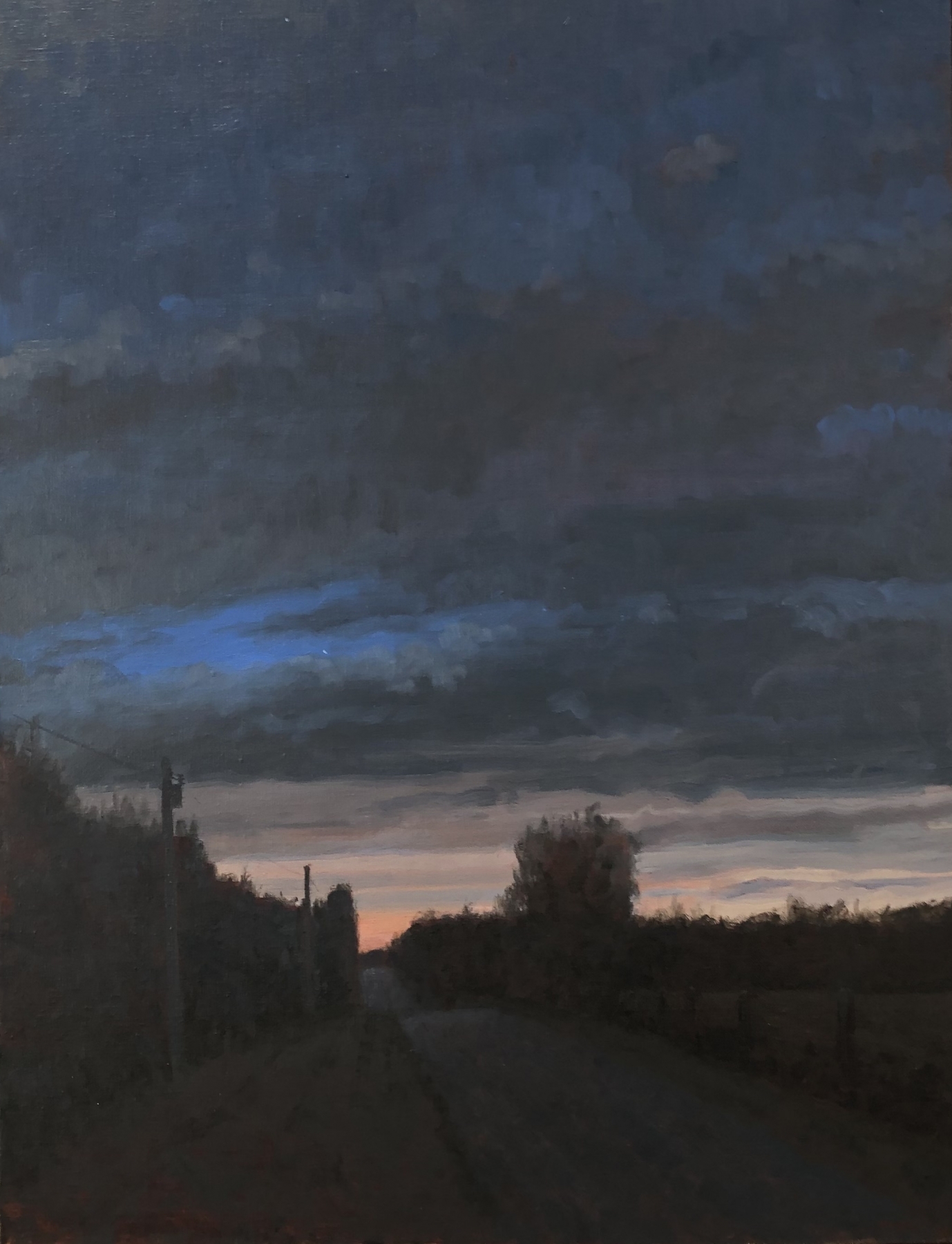 Twilight, Saline County, 22&quot; x 24&quot;,&nbsp;Oil On Canvas