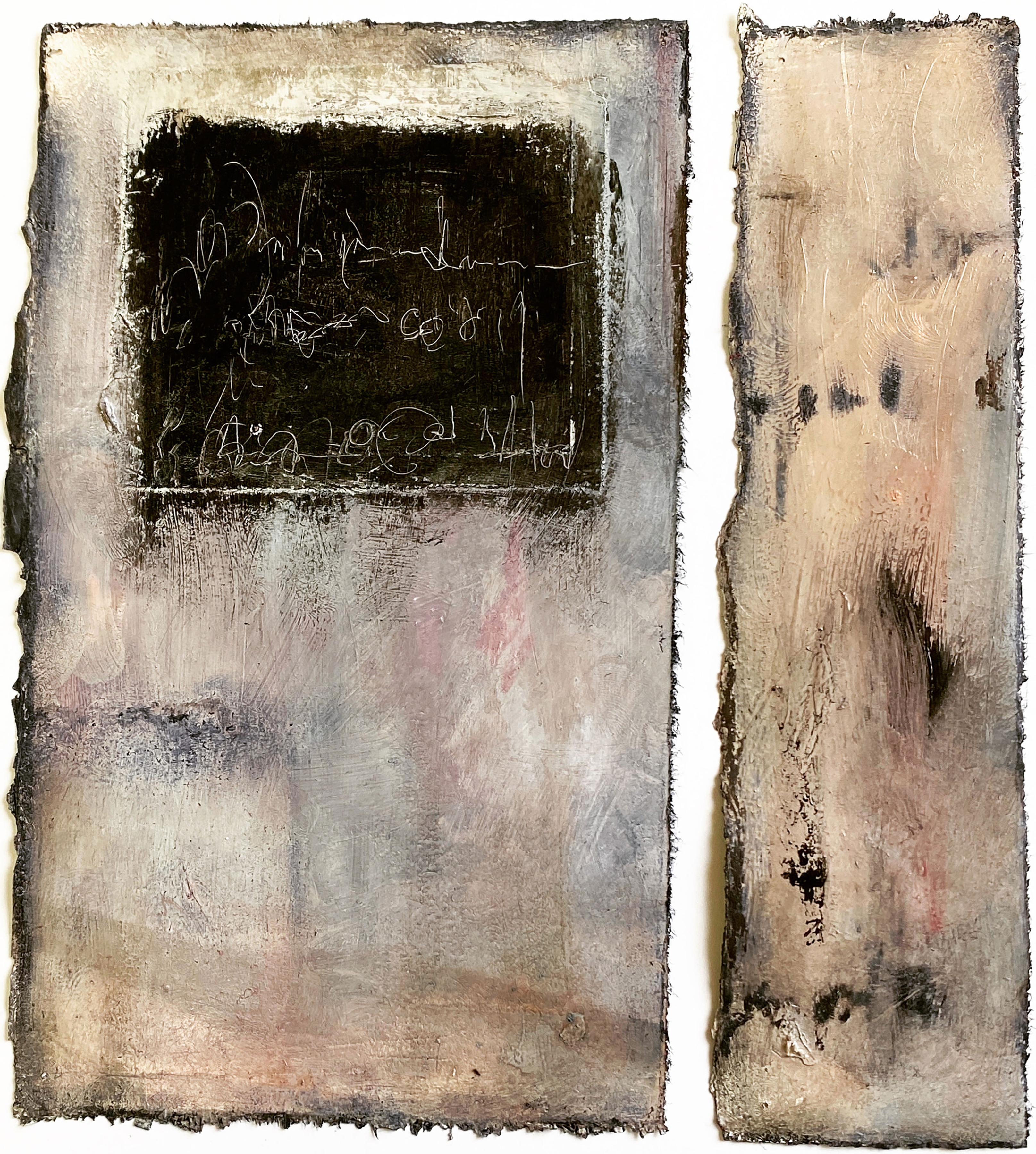 Second Thought (Diptych), 7.5&amp;quot; x 7&amp;quot;, Oil On Paper