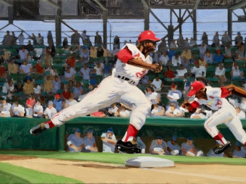 Max Mason, Baseball, Oil On Canvas