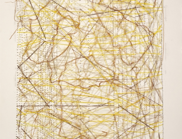 Natasha Das Explores Tactile Experiences with Thread and Oil in Her Abstract Canvases