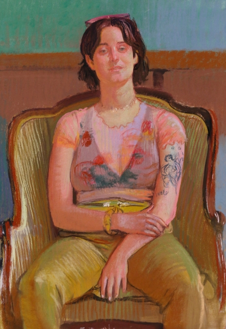 Portrait Of Keira In Apricot&nbsp;, 44&quot; x 29.5&quot;