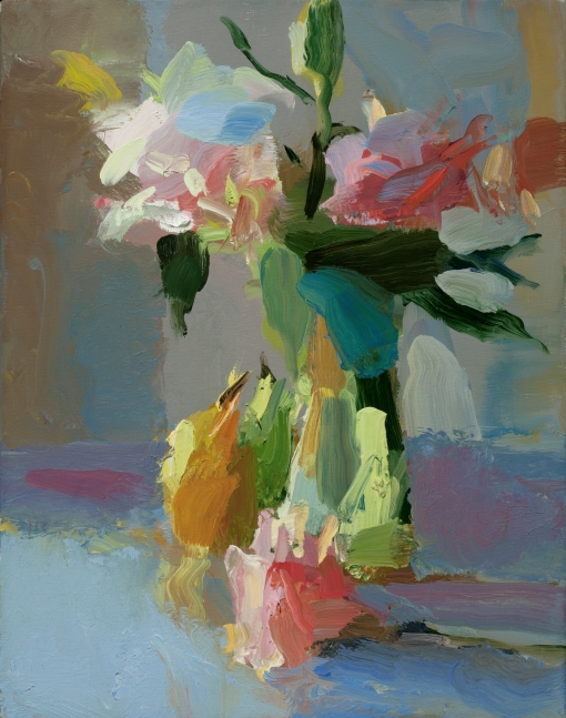 Pink Lilies and Pears  14" x 11"  Oil On Linen