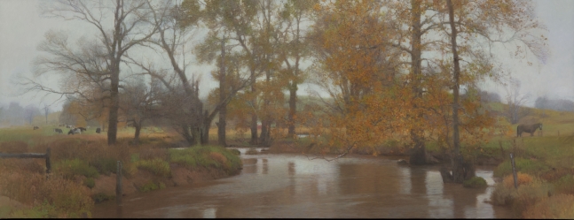 November Fog  24" x 62"  Oil On Canvas