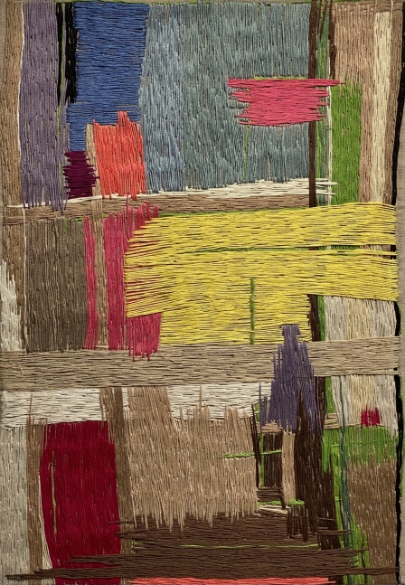 Natasha Das, Untitled Color Composition I  14" x 20"  Thread On Canvas