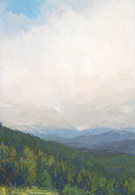 Thomas Paquette, Cloud Hidden Yellowstone, 15.75" x 11"  Oil/Arches Oil-Paper Laid On Wood