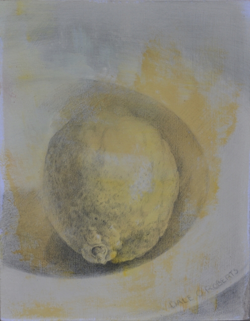 Lemon  5.75" x 4.5"  Silverpoint With Wash