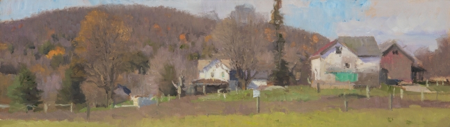 Vermont Late October  5" x 17.75"  Oil On Panel