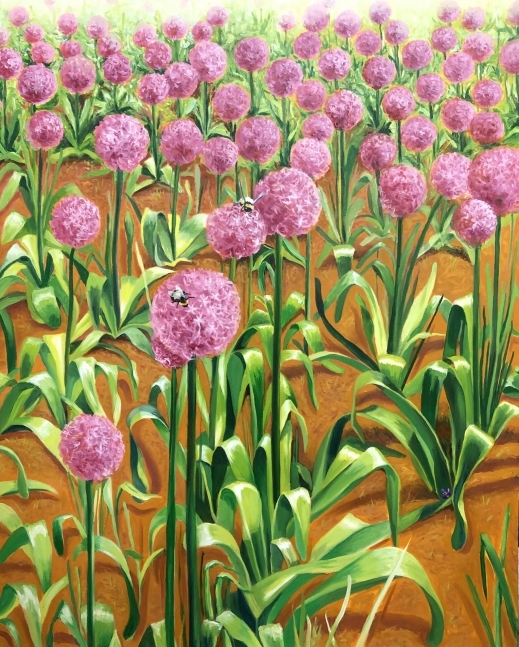 Barbara Sosson, Allium At Comcast  60" x 48"  Oil On Canvas