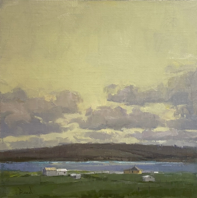 Jeffrey Reed, Yellow Sky 8" x 8"  Oil On Canvas
