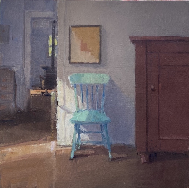Green Chair  6" x 6"  Oil On Panel