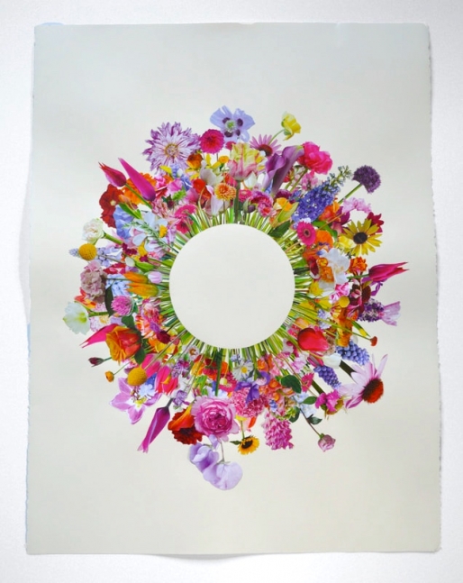 Elizabeth Hamilton, Flower Collage #3  30" x 22"  Collage