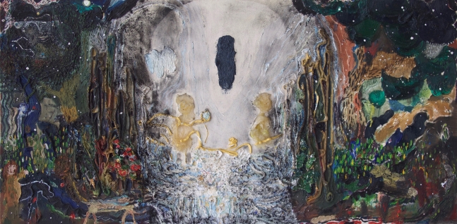 At The Fountain Well (Signs Plant Tall Crops) (SOLD), 24&quot; x 48&quot;