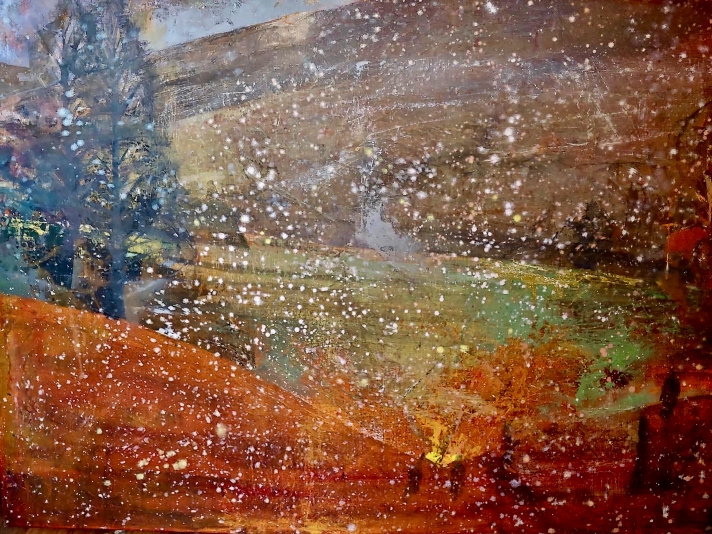 Perky Edgerton, First Snow, Oil On Canvas