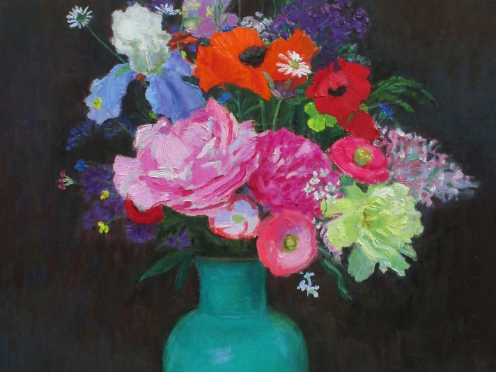 Frank Trefny, Night Bouquet, Oil On Canvas